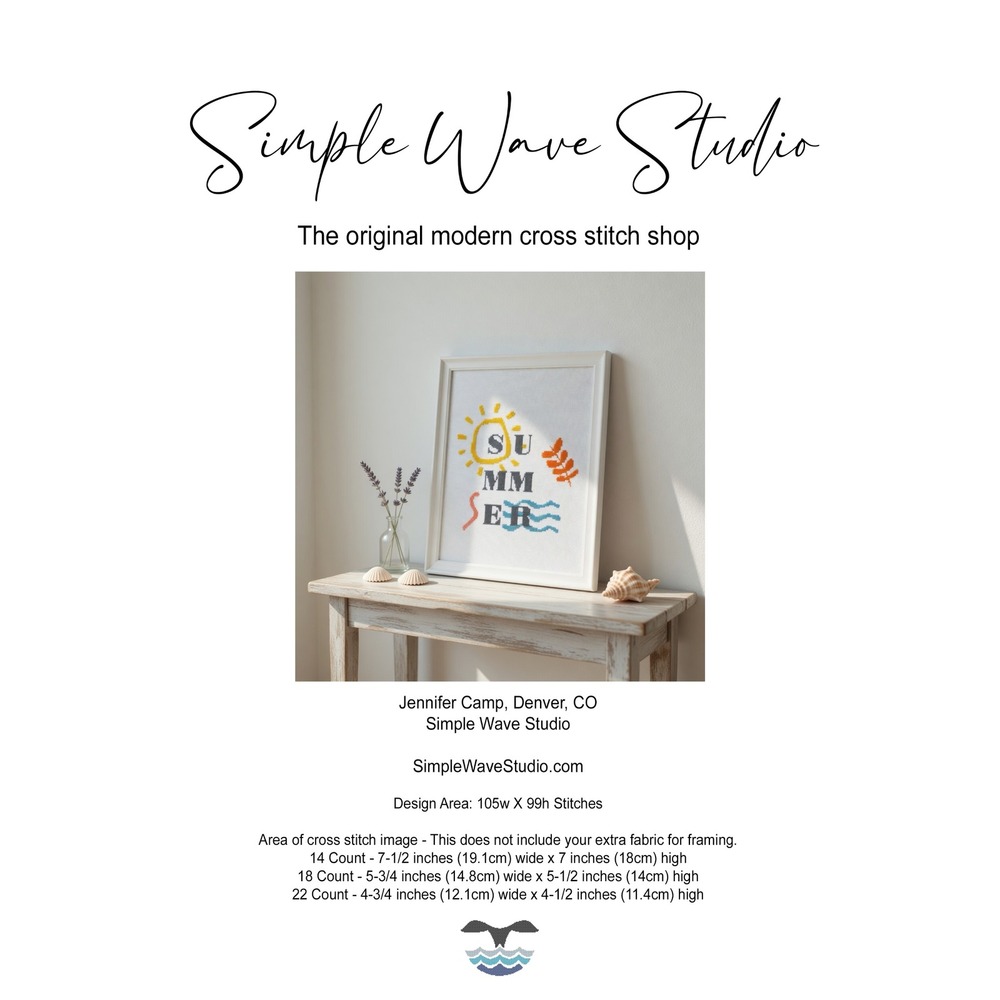 Summer Beach‎ Sun Counted Cross Stitch Pattern